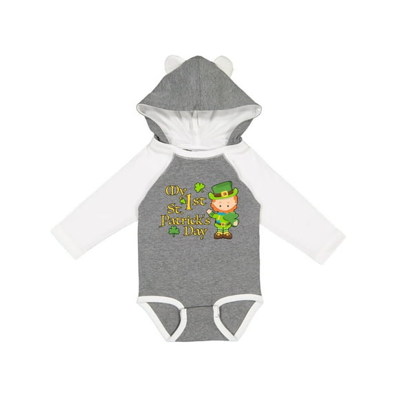 Inktastic My First St. Patricks Day Leprechaun and Shamrocks Boys or Girls Long Sleeve Baby Bodysuit