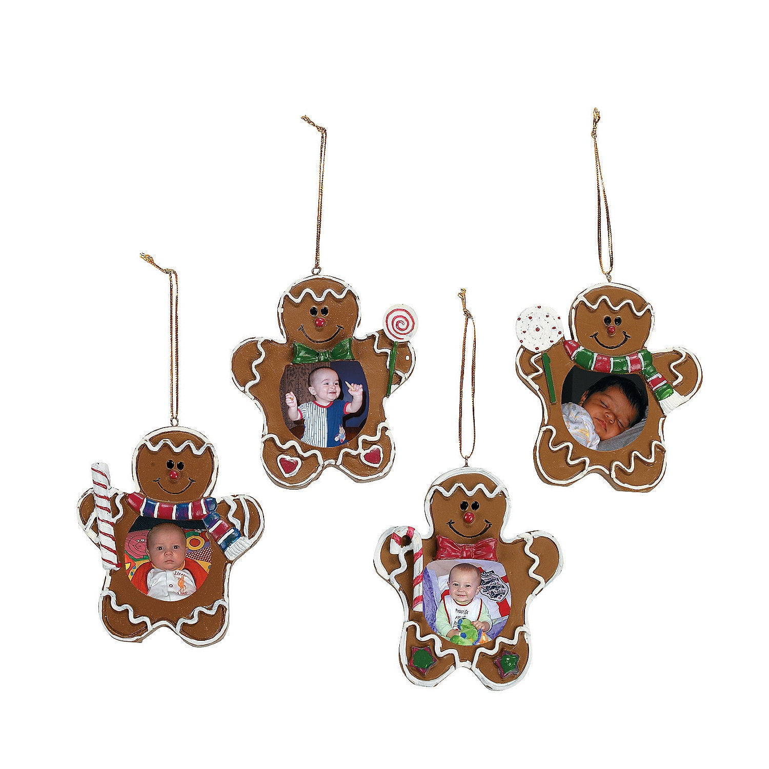 GINGERBREAD MAN PICTURE FRAME ORNAMENTS Home Decor 12 Pieces