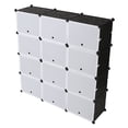 thumbnail image 6 of Cube Bookshelf with Door, Plastic Bookcase Organizer Closet Toy Organizer, Tesseract Piece Shelf, 7Layer 21 Compartment Cube Storage Shelf, White+Black, 6 of 8
