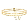 thumbnail image 1 of Brazalete Ursteel Initial chapado en oro de 14 quilates, ajustable, 8.5 pulgadas, 1 of 6