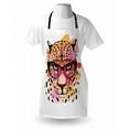 thumbnail image 3 of Girls Apron Watercolor Style Portrait of Leopard with Glasses Splashing Paint Art Style, Unisex Kitchen Bib Apron with Adjustable Neck for Cooking Baking Gardening, Orange Pink Brown, by Ambesonne, 3 of 3