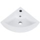 thumbnail image 1 of Fregadero de baño esquinero moderno, lavabo de cerámica blanca de alta calidad para guardarropas, 1 of 11