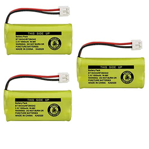 BT8000 BT184342 BT8300 3-Pack, Bulk Packaging 89-1344-01 BT284342 CPH-515D 89-1335-00 Replacement Battery for AT&T BT8001 BATT-6010 