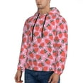 thumbnail image 3 of Pofeuu Strawberry Print Mens Casual Hooded Collar Drawstring Hoodies Pullover Sweatshirts Casual Long Sleeve Shirts-4X-Large, 3 of 7
