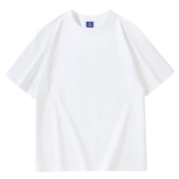 Camiseta de manga corta con hombros descubiertos y manga corta para hombres de talla grande y gordos, y camiseta básica de media manga para hombres jóvenes de talla grande