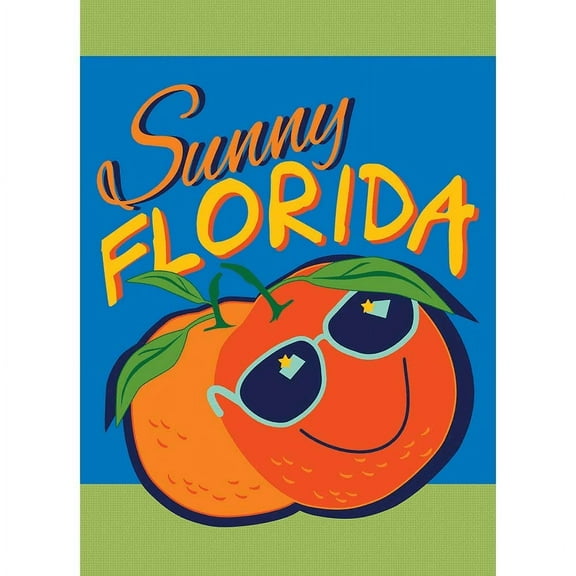 Magnolia Gardens 233 29 x 42 in. Double Applique Florida Orange-Sunny Garden Flag - Large