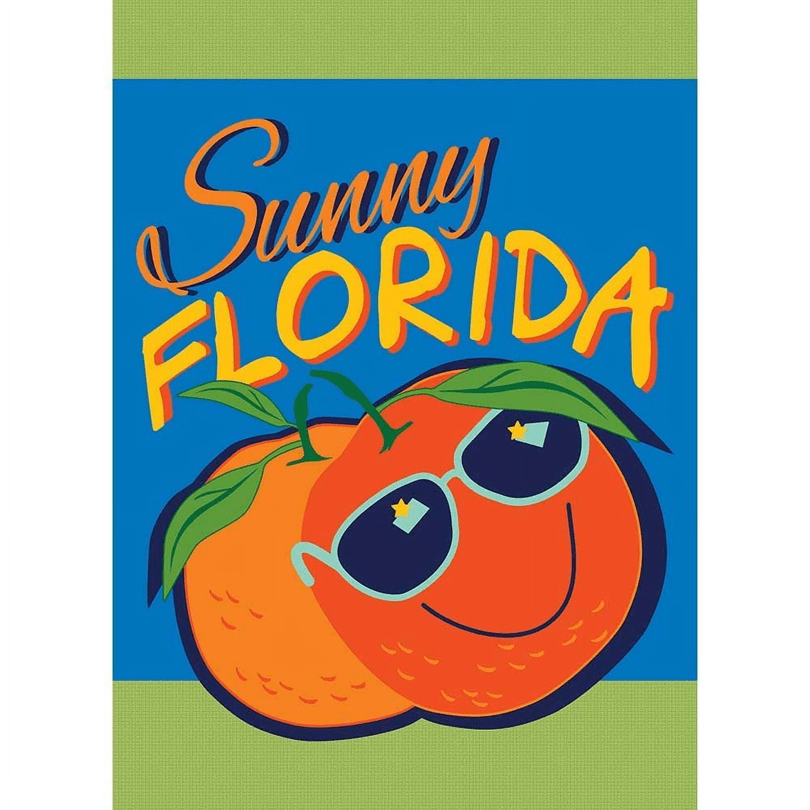 Magnolia Gardens 233 29 x 42 in. Double Applique Florida Orange-Sunny Garden Flag - Large