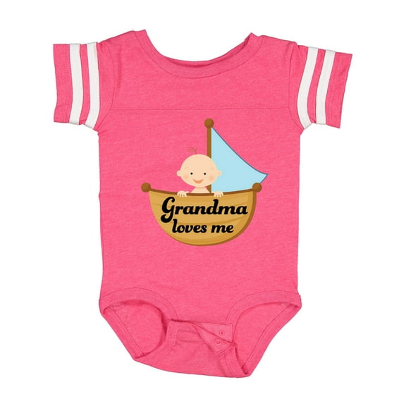 Inktastic Grandma Loves Me Grandchild Boys Baby Bodysuit