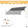 thumbnail image 6 of Yaheetech Manual Retractable Awning, 98"×118" Outdoor Sunshade Shelter Angle & Height Adjustable NO Drilling Patio Door Window Awnings, Canopy with UV Protection for Backyard, Dark Gray, 6 of 18