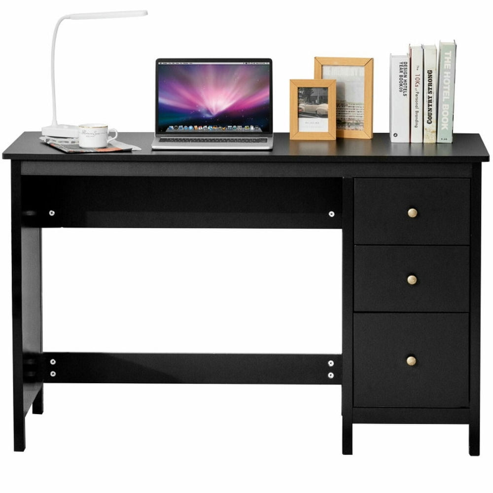 GVN 3-Drawer Home Office Study Computer Desk with Spacious Desktop-Black, Desk for Bedroom, Gaming Computer Desks for Study,Working,Writing GVN 3-Drawer Home Office Study Computer Desk with Spacious Desktop-Black, Desk for Bedroom, Gaming Computer Desks for Study,Working,Writing