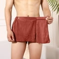 thumbnail image 3 of uublik Men Shorts Bathrobe Sleep Bottoms Pajamas Nightwear Short Towel Pants Bathrobe Coffee, 3 of 4