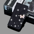 thumbnail image 3 of Allytech Glitter Case for Apple iPhone 15 6.1", Bling Butterfly Embossed PU Leather Slim Fit Shockproof Lightweight Cards Slots Kickstand Folio Flip Cover Wallet Case for Apple iPhone 15 - Black, 3 of 4