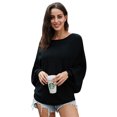thumbnail image 4 of ABPHQTO Jersey de punto Dolman negro de mujer, 4 of 5
