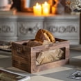 thumbnail image 5 of Sintosin Farmhouse Distressed Wood Storage Crates with Handles Set of 3, Large Brown Wooden Crate with Grid, Handmade Finish Storage Decoration Boxes for Home Farm Store, 5 of 7