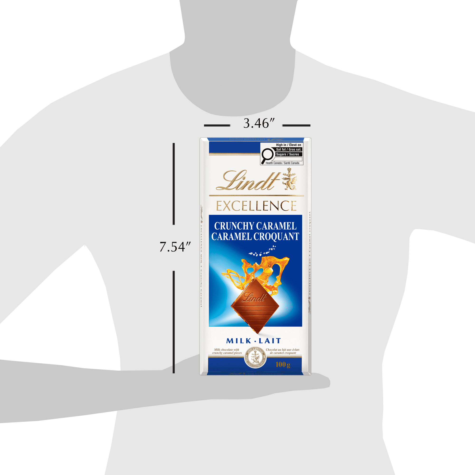 Chocolat au lait Lindt EXCELLENCE Caramel Croquant – Barre (100 g)