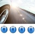thumbnail image 2 of 4Pcs Aluminum Alloy Motorcycle Car Truck 8-Ball Tire Air Valve Stem Caps Wheel Dust Covers Blue, 2 of 5