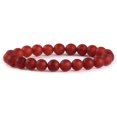 thumbnail image 1 of Natural Frosted Red Agate Gemstone 8mm Round Beads Stretch Bracelet 7" Unisex, 1 of 3
