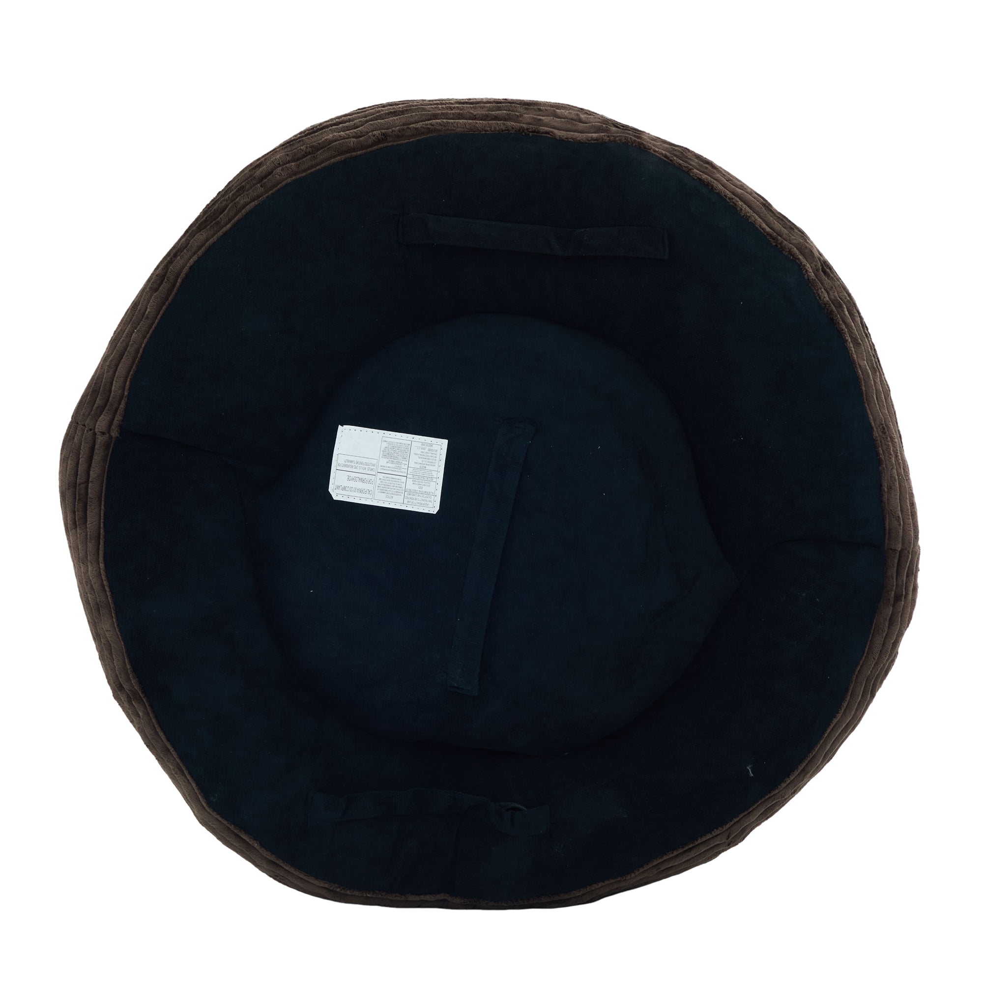 Aukfa 42.5"W Oversized Round Chaise Lounge Chair Indoor, Corduroy Floor Sofa with 3 Pillows, 550 lbs, Coffee