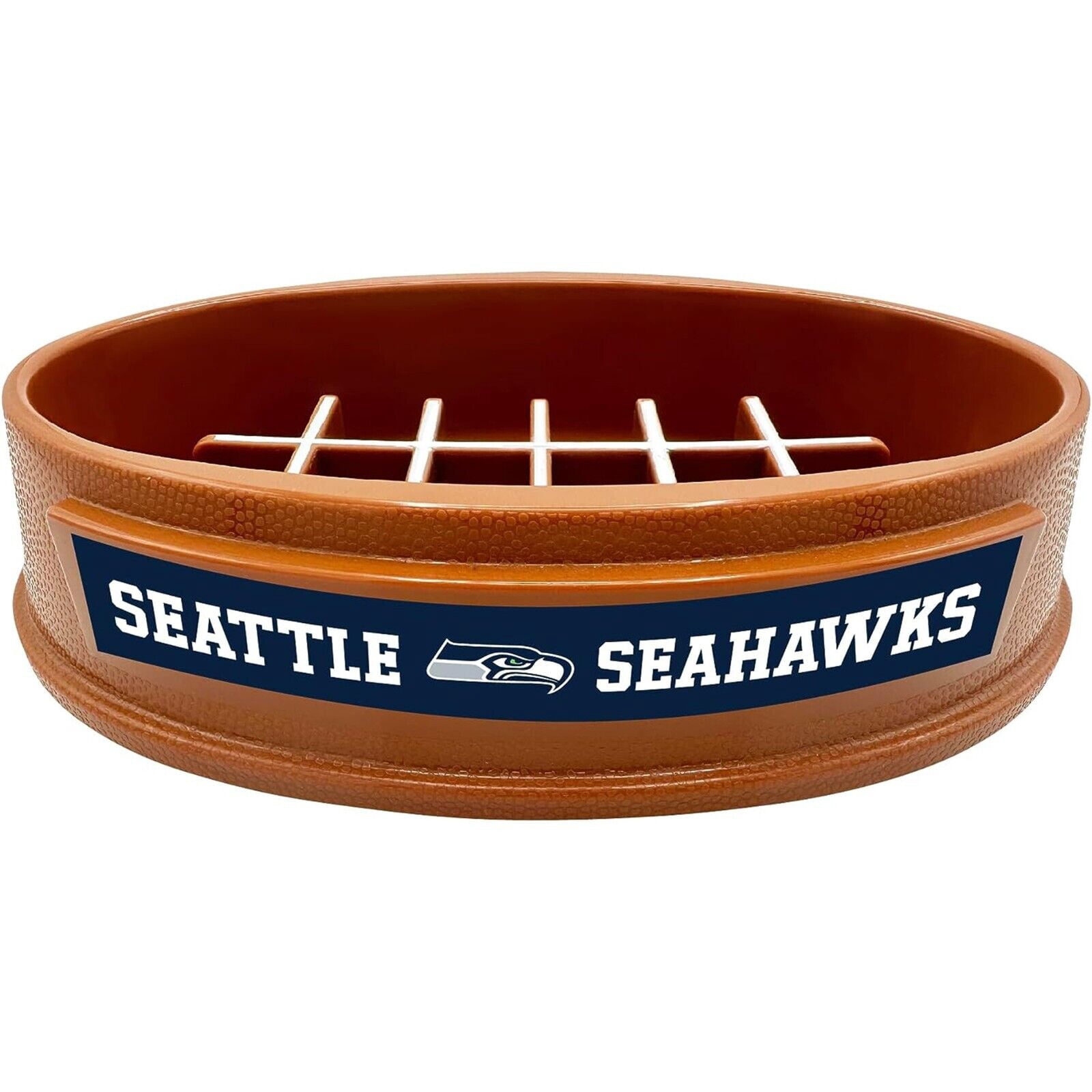 Pets First NFL Seattle Seahawks Super-Bowl Slow Feeder Bowl for Dogs and Cats, Football Design for Healthy Digestion, Non-Slip, for Large & Small Pet