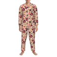 thumbnail image 3 of Fotbe gold Skull Guitar record Pijama de Hombre con Estampado de Manga Larga, Conjunto de 2 Piezas, Ropa de Dormir Suave y Cómoda con Bolsillos-X-Large, 3 of 7