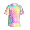 thumbnail image 2 of Easygdp Fish Scale Men's Hawaiian Shirts Print Lapel Short Sleeve for Beach, vacation, party, casual occasions - X-Large, 2 of 9
