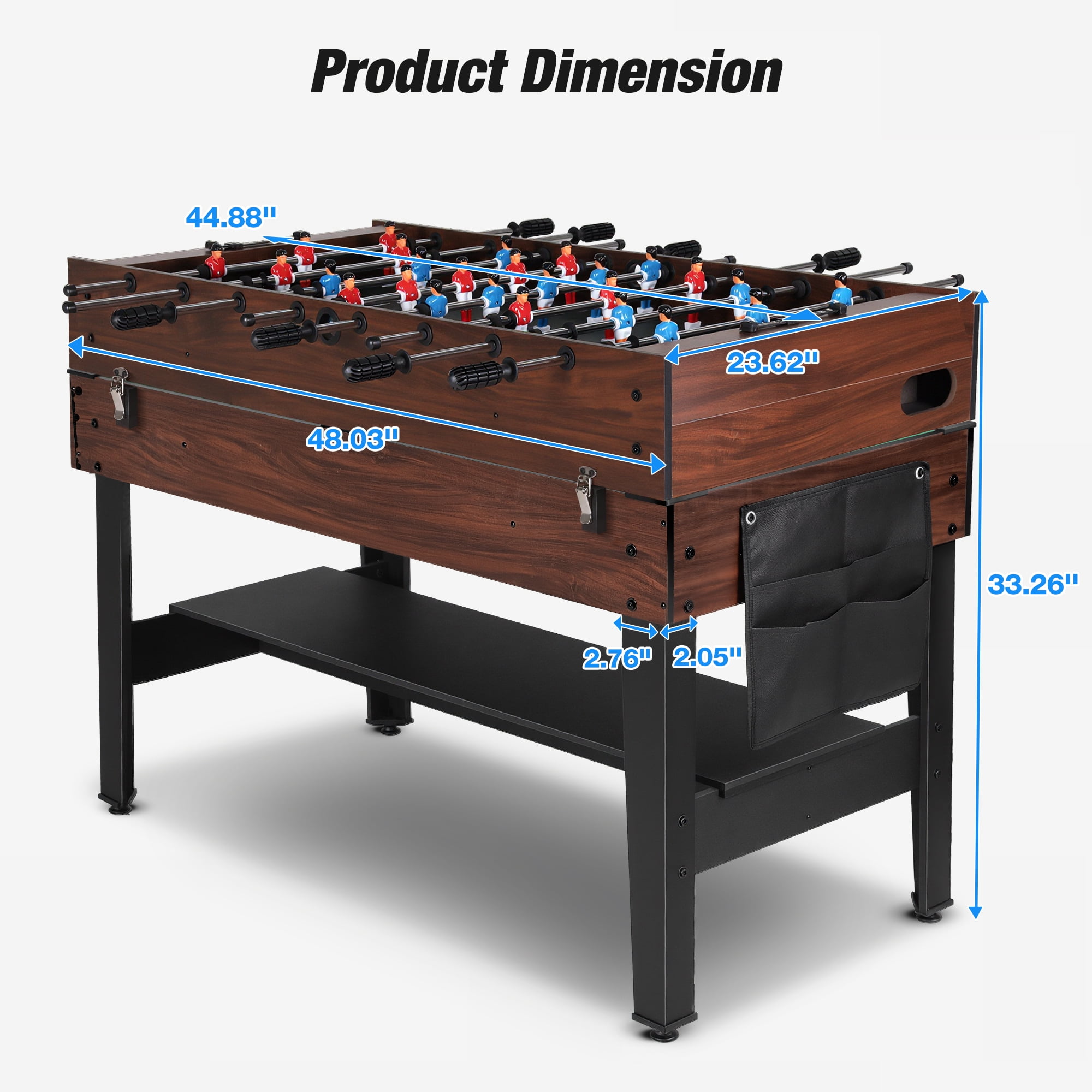 FUNTOK 4 in 1 Game Table with Ping Pong, Air Hockey, Foosball, Pool, 48'' Multi Game Table with All Accessories & Storage, Combo Game Table for Adults Kids Family Home Game Room