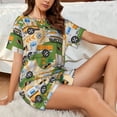 thumbnail image 6 of Bixox Women's Construction Machinery1 Printed Pajama Set 2 Piece Lounge Set Top and Shorts Soft Pajamas, Shorts with Pockets, 6 of 7