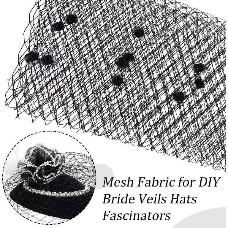 1.1 Yard Black Bridal Veil Flapper Fascinator Mesh Veil  display picture 3