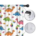 thumbnail image 4 of Blackout Kids Curtains,White Dinosaurs Colorful Leaves Pattern Childrens Insulated Curtains Set Of 2,Bedroom Essentials,Toddler Room Decor 42"x54", 4 of 5