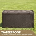 thumbnail image 5 of ZOPan 95 Gallon Deck Box Large Resin Outdoor Storage Box, Waterproof and UV Resistant Lockable for Outdoor and Patio, Large Storage Cabinet for Patio Furniture, Garden Tools and Pool Supplies, Brown, 5 of 7