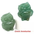thumbnail image 4 of K-KED Natural Green Aventurine Quartz Crystal Stone Owl Carved Lucky Charms Mini Decor, 4 of 9