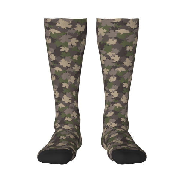 Balery Camouflage maple Calcetines novedosos Calcetines deportivos Calcetines hasta la rodilla Calcetines de algodón Calcetines originales y geniales
