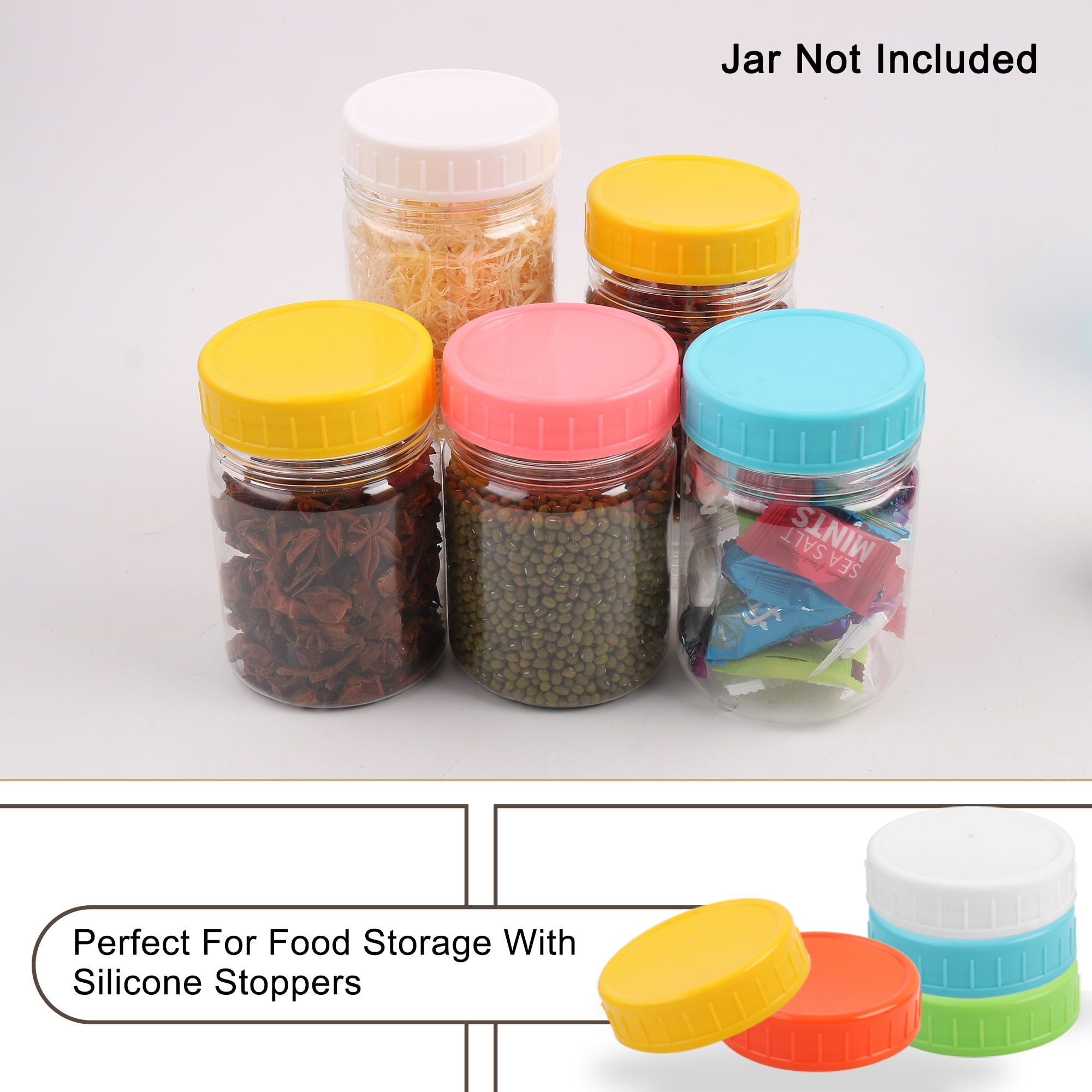 Plastic Unlined Ribbed Screw Lids Cap for Regular//Wide Mouth Mason Jars Canning