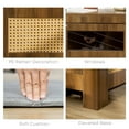 thumbnail image 5 of PawHut Dog Crate Furniture with Cushion, Wooden Dog Kennel End Table with Lockable Door, for Miniature Dogs, Indoor, Walnut, 5 of 9