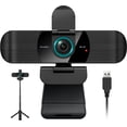 thumbnail image 1 of Full HD 1080P Webcam with Built-in Dual Mics, Wide-Angle Lens, Privacy Cover, Tripod Stand, Autofocus PC Camera, Plug and  for Desktop Computer or Laptop, 1 of 8