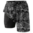 thumbnail image 4 of Men's Swim Trunks Summer Casual Camo With Double Layer Inside Pockets Beach Shorts For Men Swim Shorts Black XXL, 4 of 4