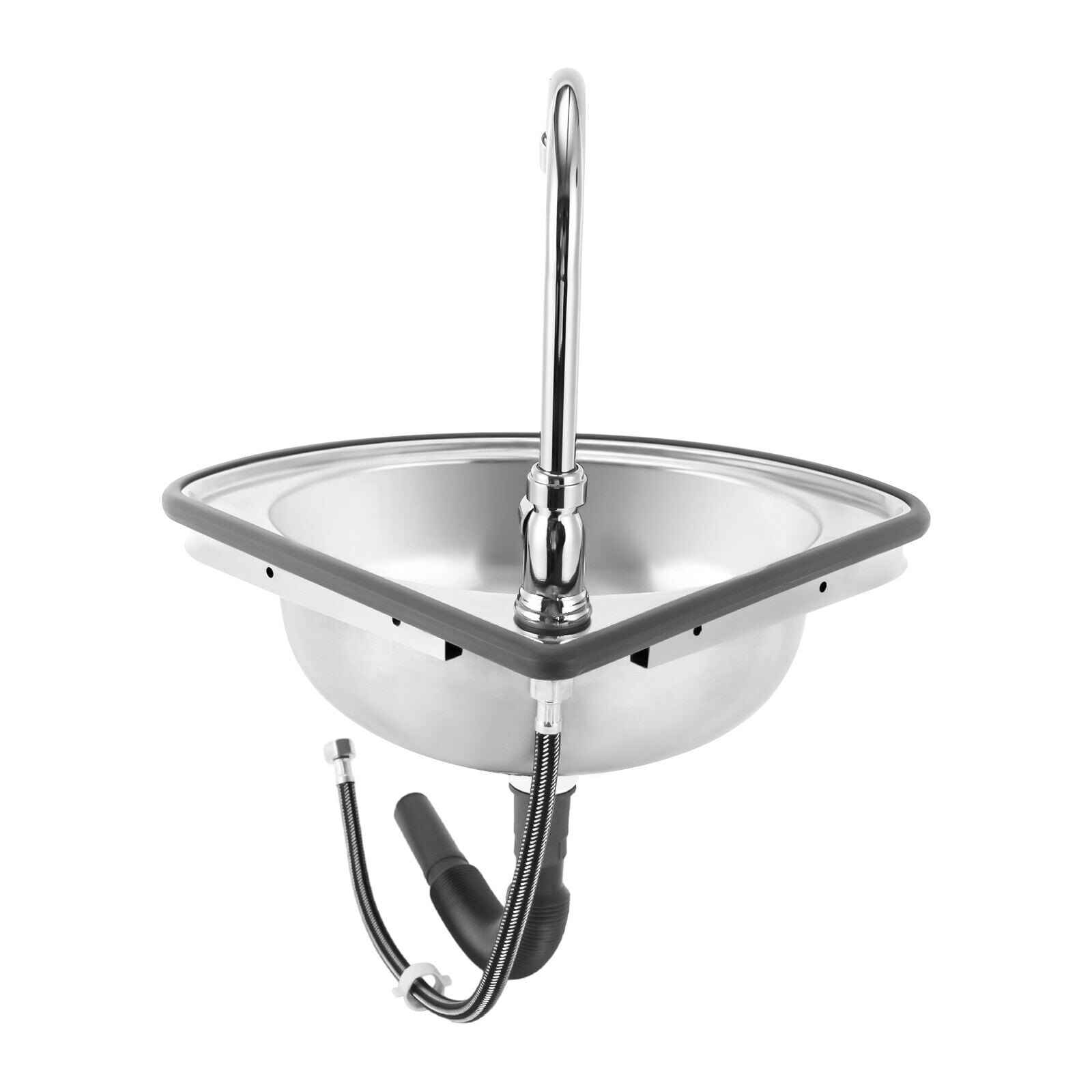 Hand Wash Sink, Corner Basin Sink, Triangular Hand Basin Sink Stainless Steel Washbasin For Washing Hands, Food, Fruits, Vegetables, And Dishes