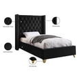 thumbnail image 4 of Meridian Furniture Barolo Black Velvet Twin Bed, 4 of 5