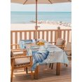 thumbnail image 2 of Outdoor Tablecloth with Umbrella Hole for Patio/Picnic/Party/Camping, Navy Blue Coastal Waterproof Table Cloth Rectangle Table Cover Washable, Shell Starfish Coral Vintage Summer Beach (60"x 102"), 2 of 9