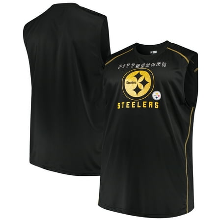 Pittsburgh Steelers Grilling - Men's Majestic Black Pittsburgh Steelers Big & Tall Endurance Test Muscle Tank Top