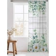 thumbnail image 3 of Sheer Curtains 108 Inches Long, Green Eucalyptus Leaves Semi Sheer Curtains Light Filtering Window Treatment, Daisy Summer Botanical Wooden Privacy Voile Drapes for Living Room Bedroom 52x108 Inch, 3 of 7