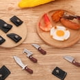 thumbnail image 3 of 8 Pcs Mini Knifes Damascus Pocket Knife Set Tiny Chef Knife Mini Box Cutter Keychain Butcher Cleaver Stainless Steel with Bottle Opener Sheath Chain for Package Opener Box Cutter, 3 of 5
