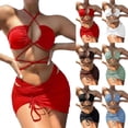 thumbnail image 4 of Sngxgn Women's Bathing Suit High Waist Bikini Set(Red,S), 4 of 4