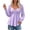 Purple, variant on Women's Eyelet Babydoll Long Sleeve Top Drawstring Ruched Front Peplum Tees Puff Sleeve Trendy Going Out Shirts