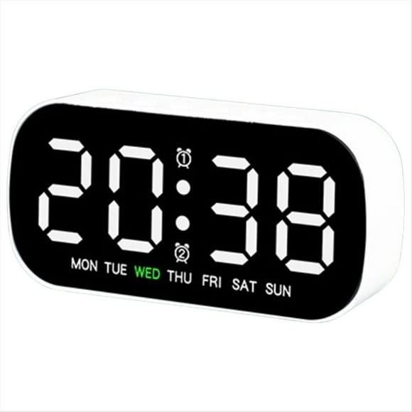 Reloj Electrónico con Alarma LED Portátil, Temporizador de Mesa Multifuncional y Pantalla Compacta para Mesita de Noche.