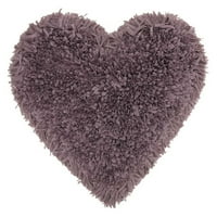 Nourison Frame Heart Shag Decorative Throw Pillow, 18" x 18", Lavender