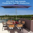 thumbnail image 5 of 6.5x10 ft Rectangular Patio Umbrella Outdoor Market Table Umbrella Aluminum Pole with Tilt and Crank 6 Sturdy Ribs for Deck Lawn Pool, Navy Blue, 5 of 10