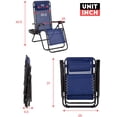 thumbnail image 7 of Dkeli Zero Gravity Chair Folding Mesh Zero Gravity Recliner with Cup Holder and Pillow Support 300lbs for Deck, Lawn, Poolside, Camping, Blue, 7 of 7