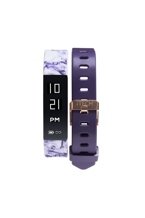 Sport Activity Tracker Smart Watch with Interchangeable Strap, Color: Purple Smoke/Purple