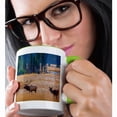 thumbnail image 2 of 3dRose, USA, Colorado. Elk in Rocky Mountain National Park., 11oz Two-Tone Green Mug, 2 of 7
